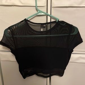 black mesh top